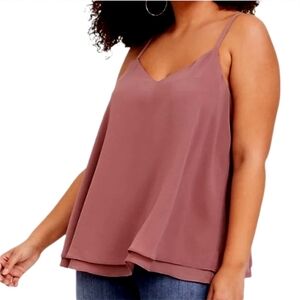 Torrid Top Sophie Swing Chiffon Double Layer Mauve Plus Size 4